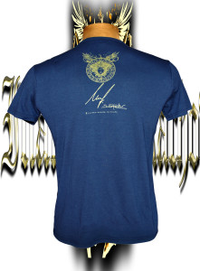 Victory Medusa. Gold/silver screen print. Stretch cotton.Back side