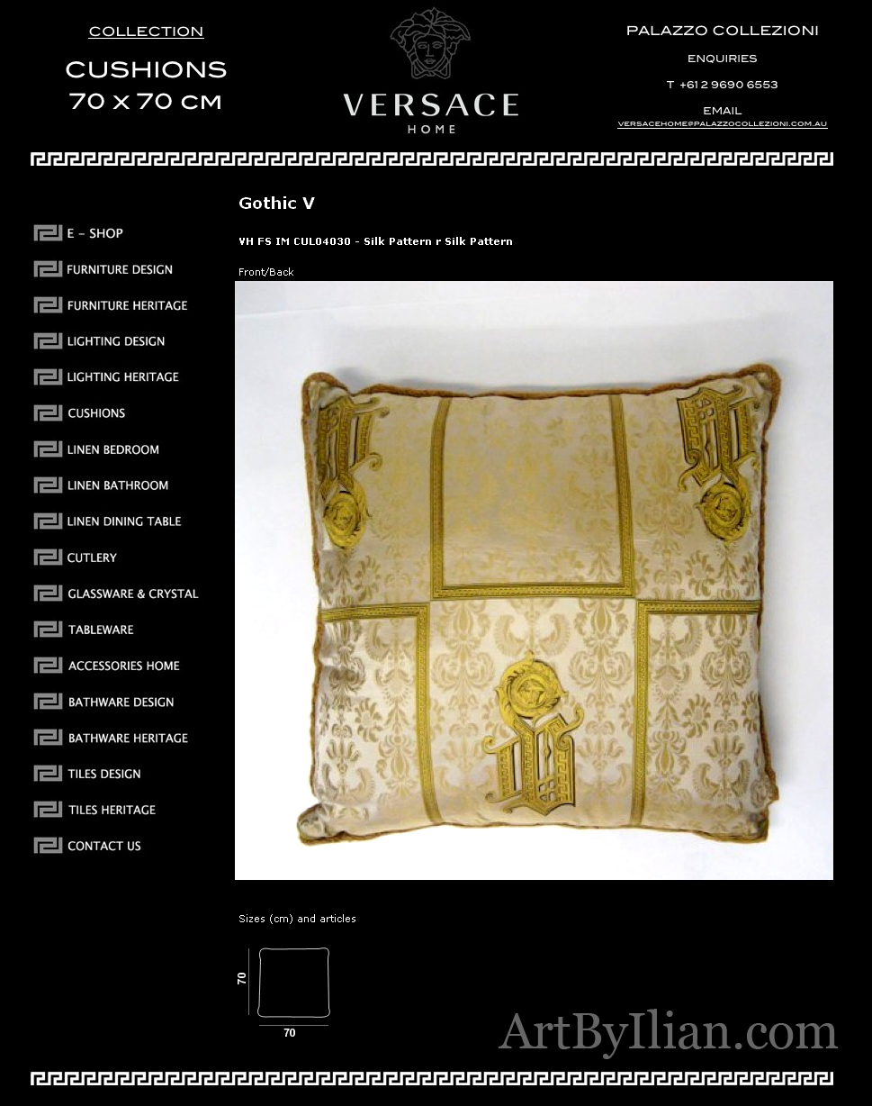 VERSACE Cushions by Ilian Rachov.