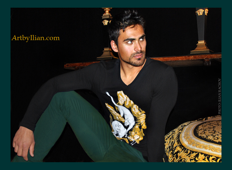 Photo Shooting PUMA Collection Art T-shirts in Palace Hotel Bari. Model: Mircea Moldovan  Location: Palace Hotel Bari  Accessories: Gianni Versace Private Collection of Mr. Antonio Caravano.  Post production: L VIProduction  Photo: Ilian Rachov