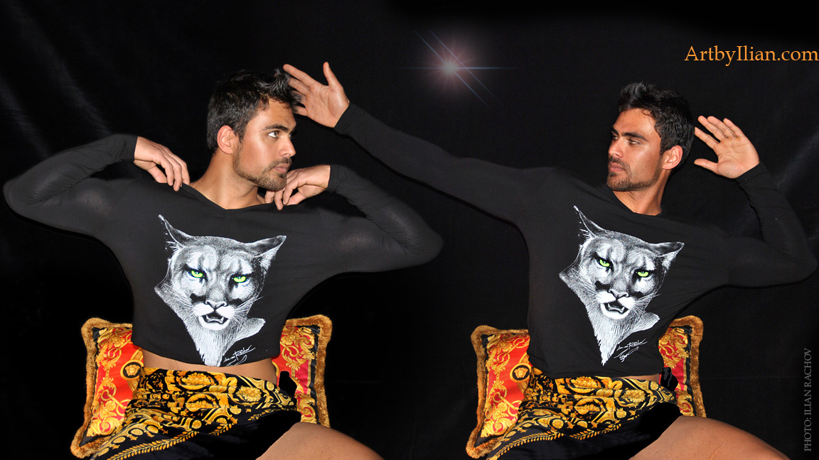 Photo Shooting PUMA Collection Art T-shirts in Palace Hotel Bari. Model: Mircea Moldovan  Location: Palace Hotel Bari  Accessories: Gianni Versace Private Collection of Mr. Antonio Caravano.  Post production: L VIProduction  Photo: Ilian Rachov