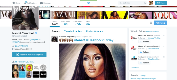 Naomi Campbell NaomiCampbell Twitter