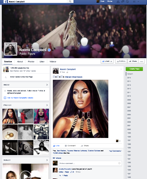 Naomi Campbell entire fbpage